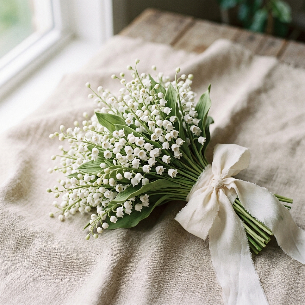 Bó Hoa Cưới Linh Lan Đất Sét Nhật Bản (Clay Lily Bouquet)